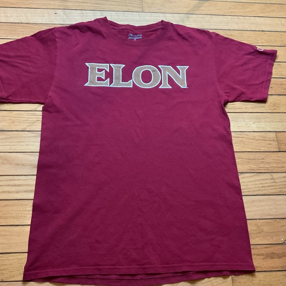 elon university champion t shirt Men’s Medium Burgundy Cotton - Picture 1 of 5